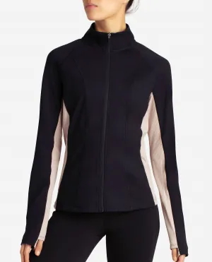 Full-Zip Colorblocked Yoga Jacket In Black Salt And Atmosphere