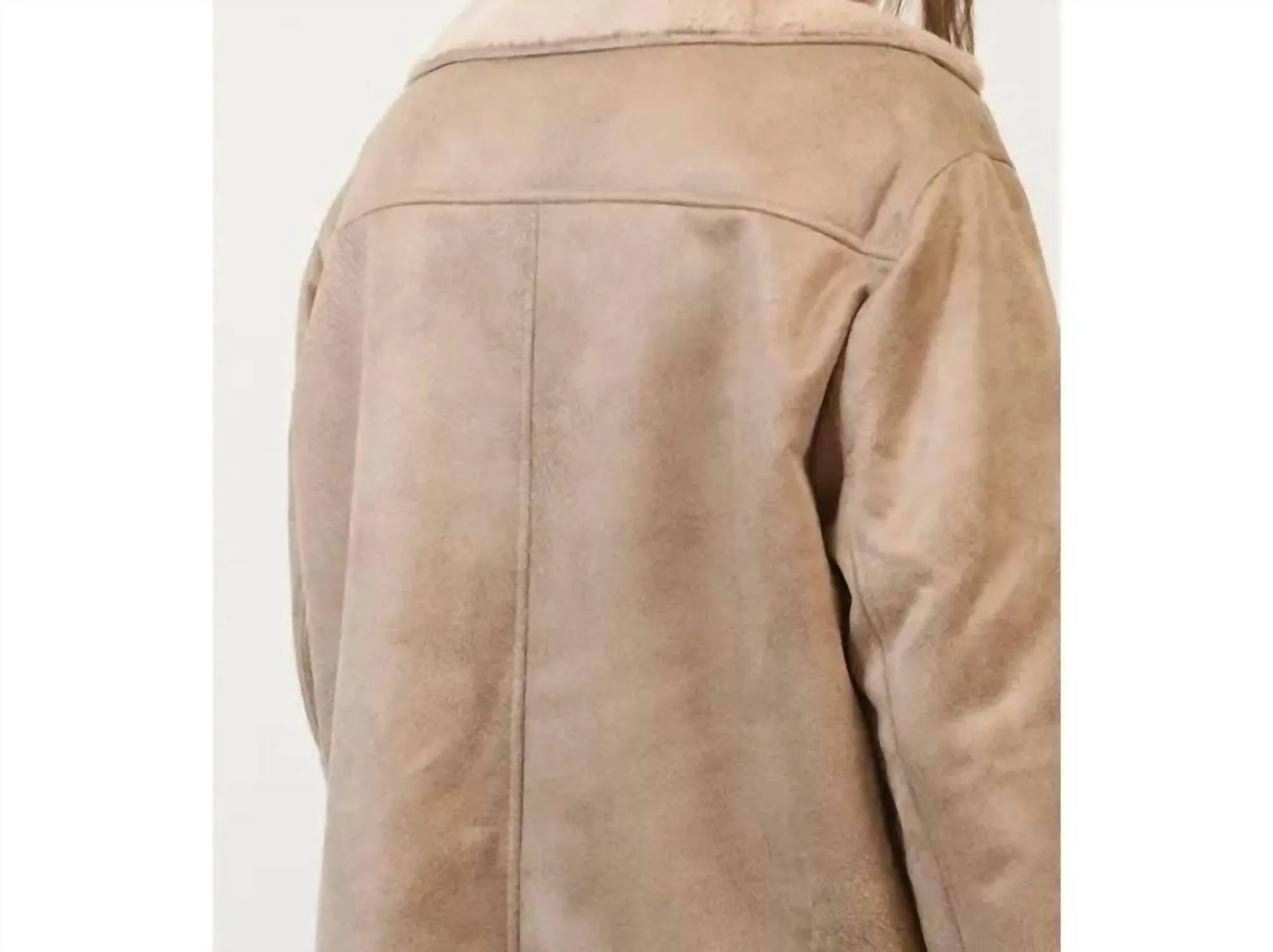 Fur Suede Jacket In Beige
