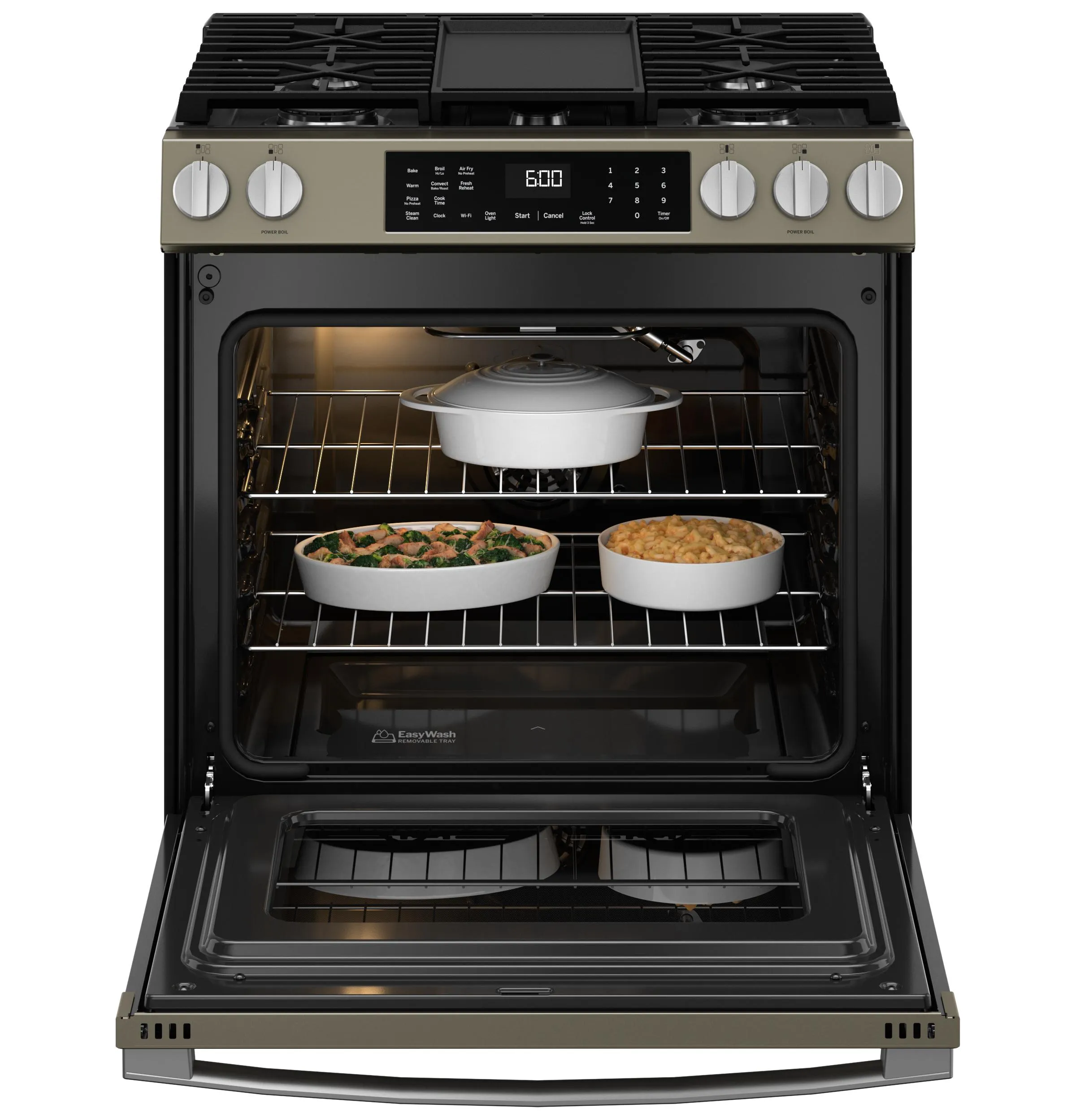 Ge Appliances GGS600AVES Ge? 30" Slide-In Front-Control Convection Gas Range With No Preheat Air Fry And Easywash&#8482; Oven Tray