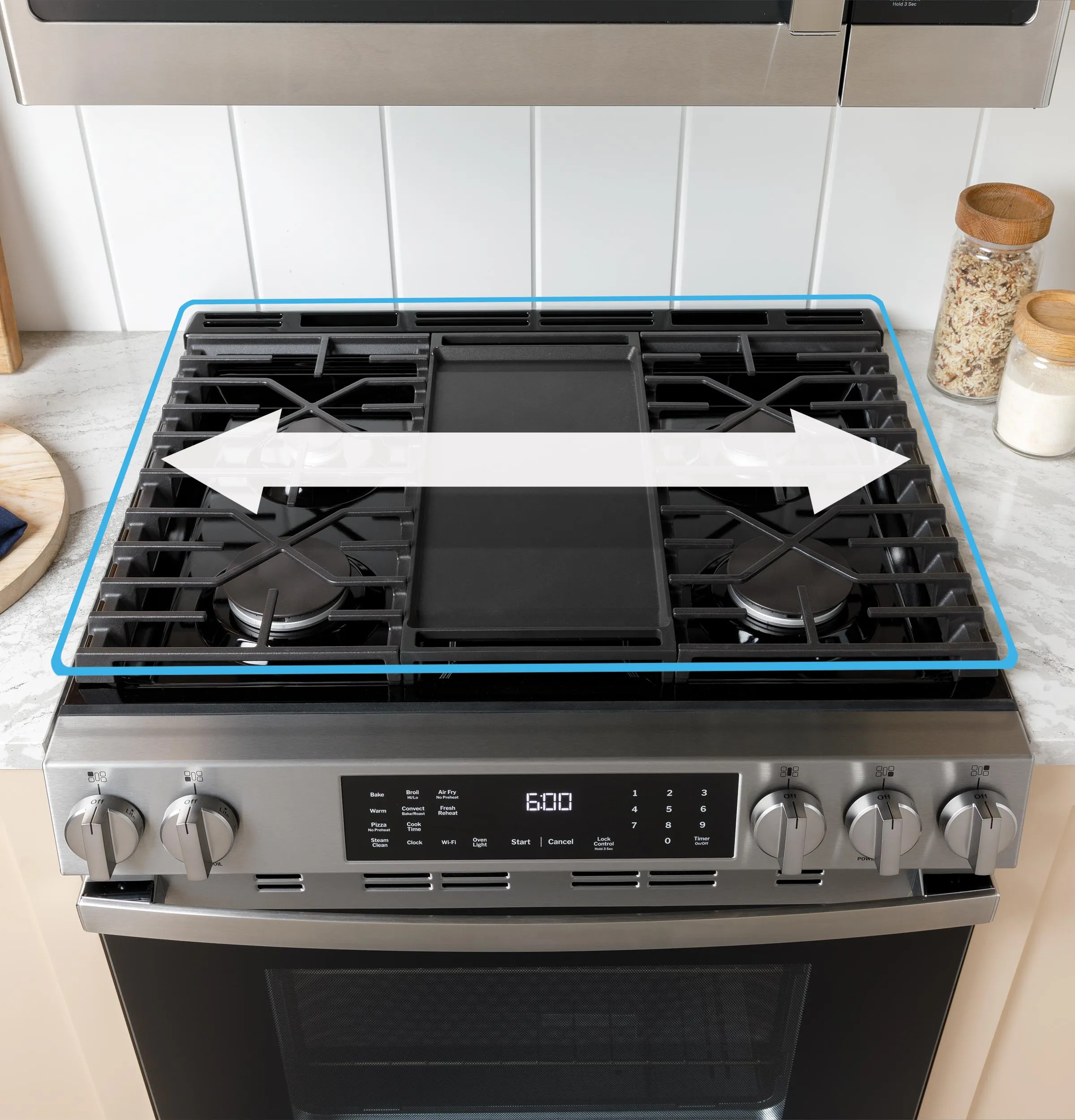 Ge Appliances GGS600AVES Ge? 30" Slide-In Front-Control Convection Gas Range With No Preheat Air Fry And Easywash&#8482; Oven Tray