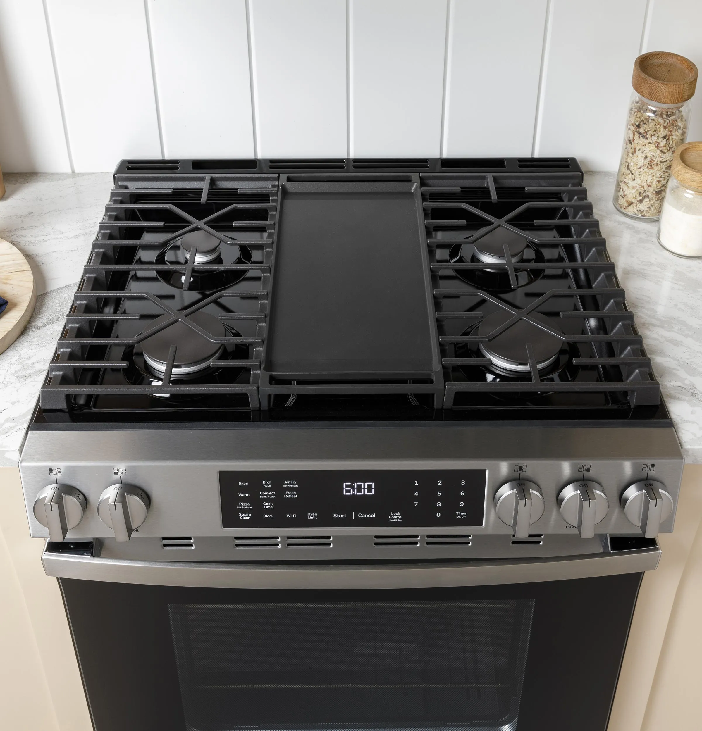 Ge Appliances GGS600AVES Ge? 30" Slide-In Front-Control Convection Gas Range With No Preheat Air Fry And Easywash&#8482; Oven Tray