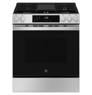 Ge Appliances GGS600AVFS Ge? 30" Slide-In Front-Control Convection Gas Range With No Preheat Air Fry And Easywash&#8482; Oven Tray Freestanding Ranges freestanding dual fuel range 30 inch