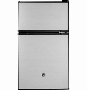 Ge Appliances GDE03GLKLB Ge? Double-Door Compact Refrigerator Undercounter Refrigerators 24 inch undercounter fridge for kitchen