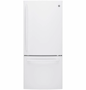 Ge Appliances GDE21EGKWW Ge? Energy Star? 21.0 Cu. Ft. Bottom-Freezer Refrigerator Freestanding Refrigerators freestanding fridge freezer combo
