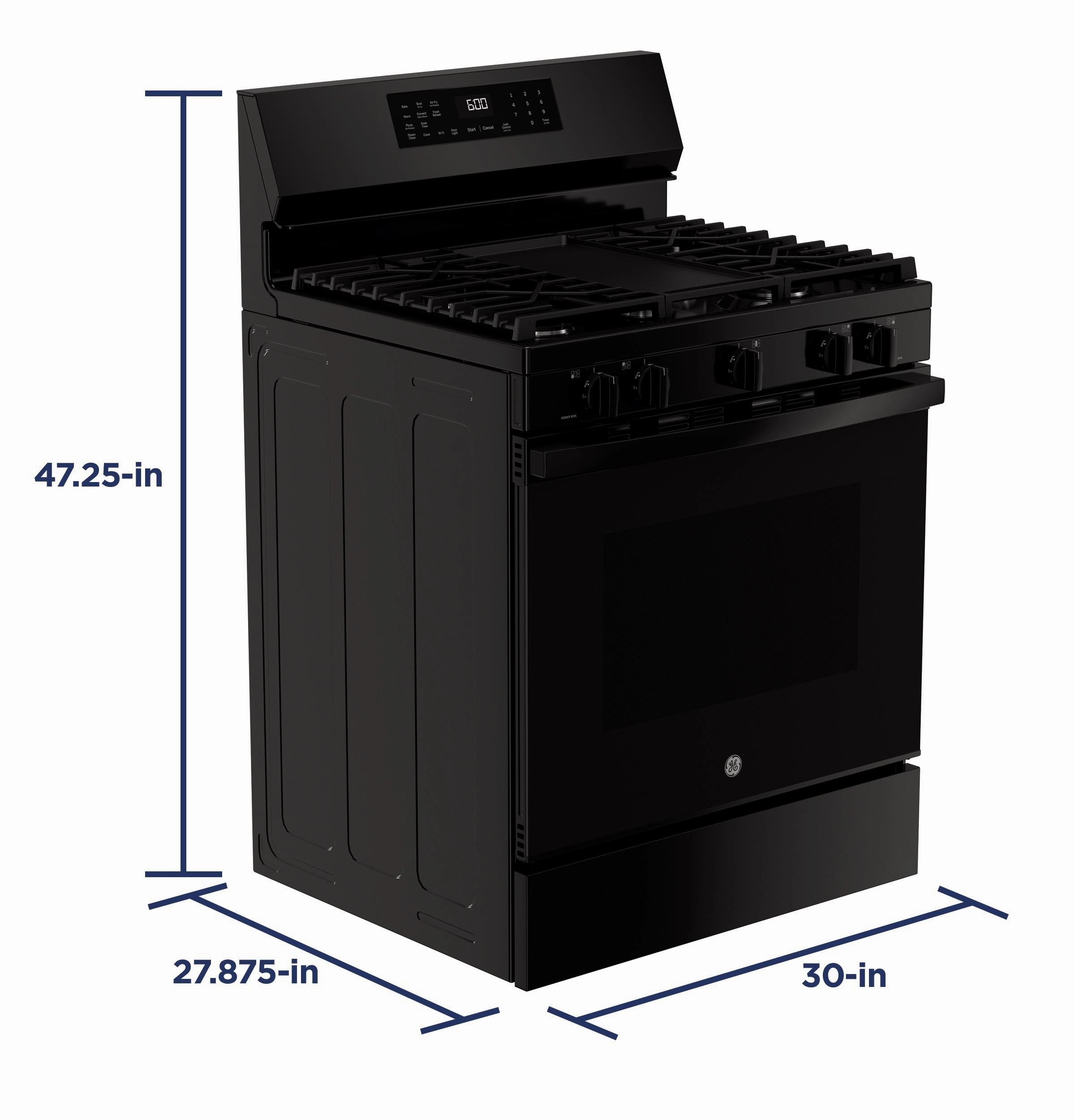 Ge Appliances GGF600AVBB Ge? 30" Free-Standing Gas Convection Range With No Preheat Air Fry And Easywash&#8482; Oven Tray