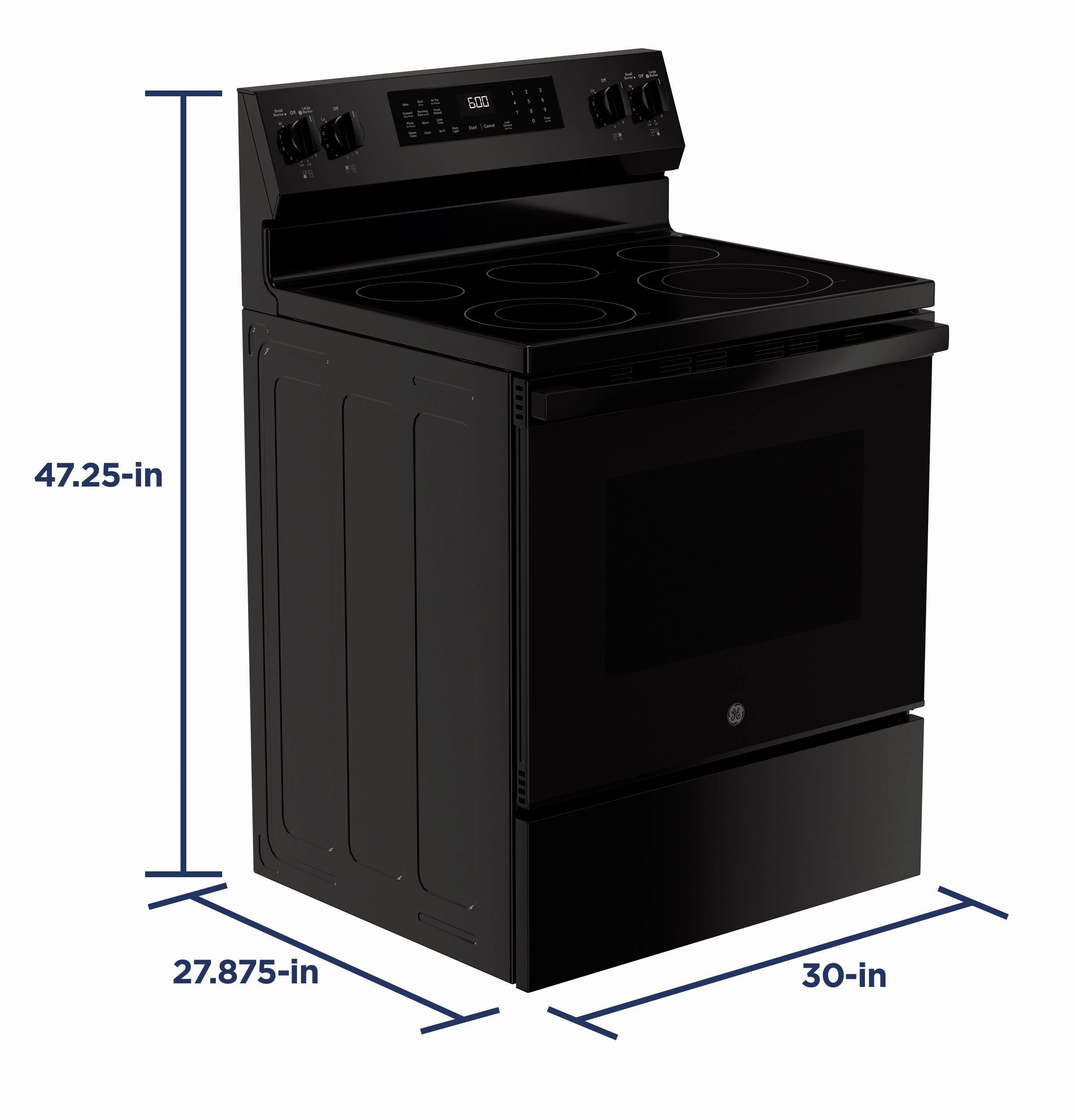 Ge Appliances GRF600AVBB Ge? 30" Free-Standing Electric Convection Range With No Preheat Air Fry And Easywash&#8482; Oven Tray