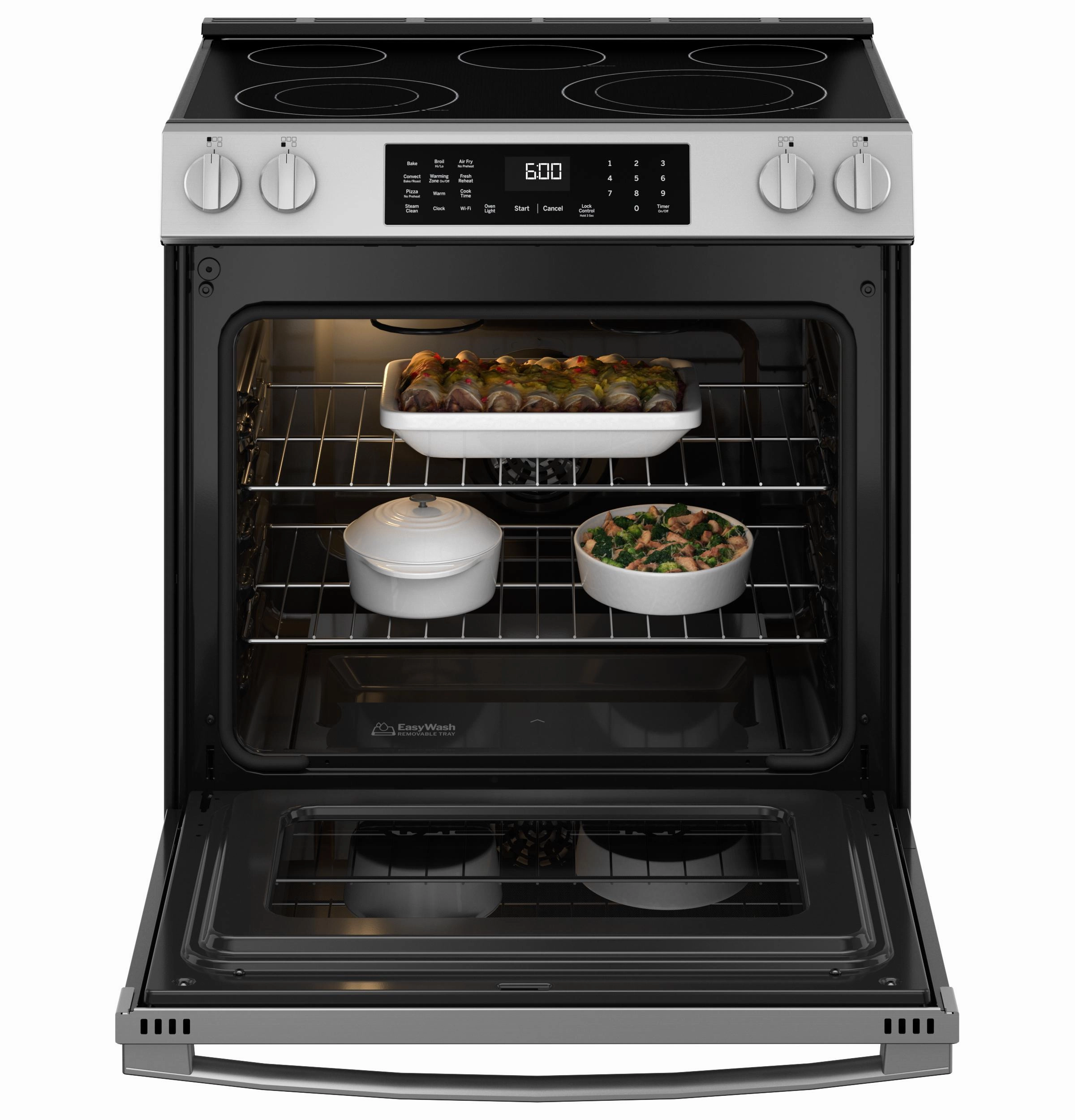 Ge Appliances GRS600AVFS Ge? 30" Slide-In Electric Convection Range With No Preheat Air Fry And Easywash&#8482; Oven Tray