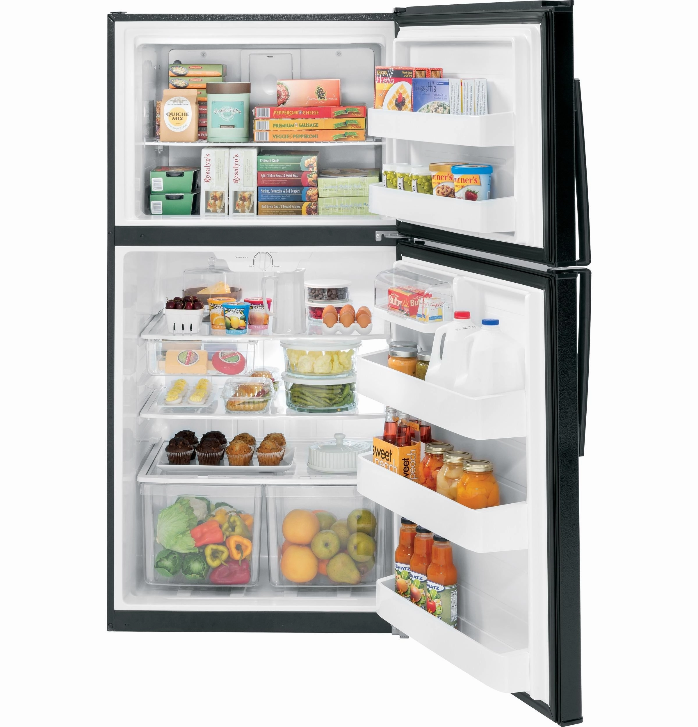 Ge Appliances GTE21GTHBB Ge? Energy Star? 21.1 Cu. Ft. Top-Freezer Refrigerator