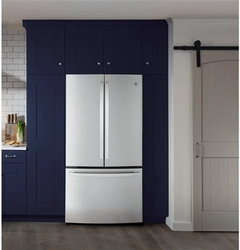 Ge Appliances GWE23GYNFS Ge? Energy Star? 23.1 Cu. Ft. Counter-Depth Fingerprint Resistant French-Door Refrigerator