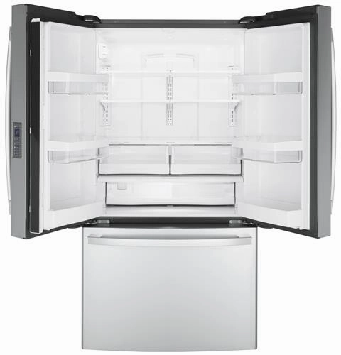 Ge Appliances GWE23GYNFS Ge? Energy Star? 23.1 Cu. Ft. Counter-Depth Fingerprint Resistant French-Door Refrigerator