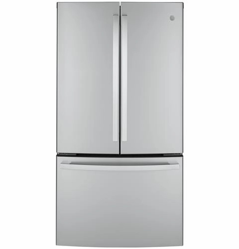 Ge Appliances GWE23GYNFS Ge? Energy Star? 23.1 Cu. Ft. Counter-Depth Fingerprint Resistant French-Door Refrigerator Freestanding Refrigerators freestanding fridge freezer combo