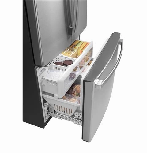 Ge Appliances GWE23GYNFS Ge? Energy Star? 23.1 Cu. Ft. Counter-Depth Fingerprint Resistant French-Door Refrigerator