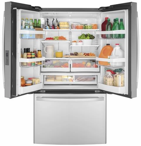 Ge Appliances GWE23GYNFS Ge? Energy Star? 23.1 Cu. Ft. Counter-Depth Fingerprint Resistant French-Door Refrigerator