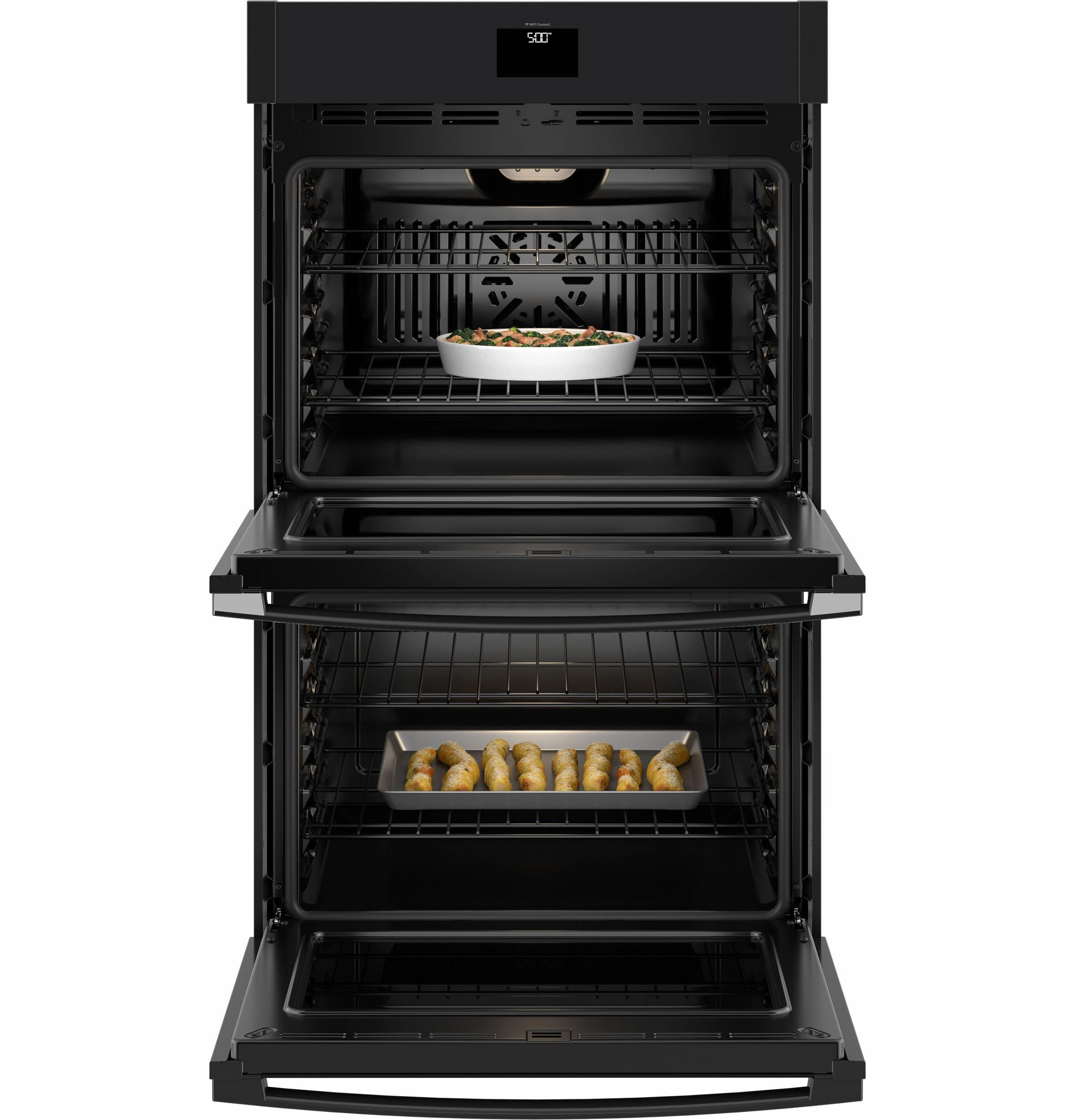 Ge Appliances JTD5000DVBB Ge 30" Smart Built-In Self-Clean Convection Double Wall Oven With No Preheat Air Fry
