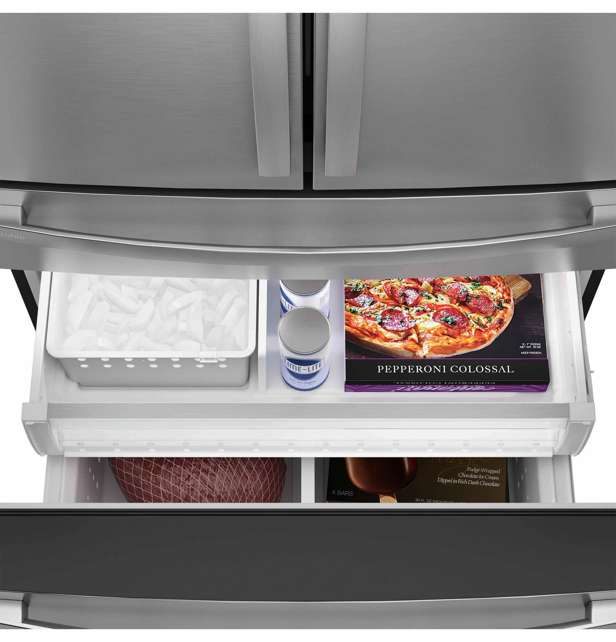 Ge Appliances PGE29BYTFS Ge Profile&#8482; Series Energy Star? 28.7 Cu. Ft. Smart Fingerprint Resistant 4-Door French-Door Refrigerator With Dual-Dispense Autofill Pitcher