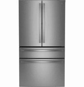 Ge Appliances PGE29BYTFS Ge Profile&#8482; Series Energy Star? 28.7 Cu. Ft. Smart Fingerprint Resistant 4-Door French-Door Refrigerator With Dual-Dispense Autofill Pitcher Freestanding Refrigerators freestanding fridge freezer combo