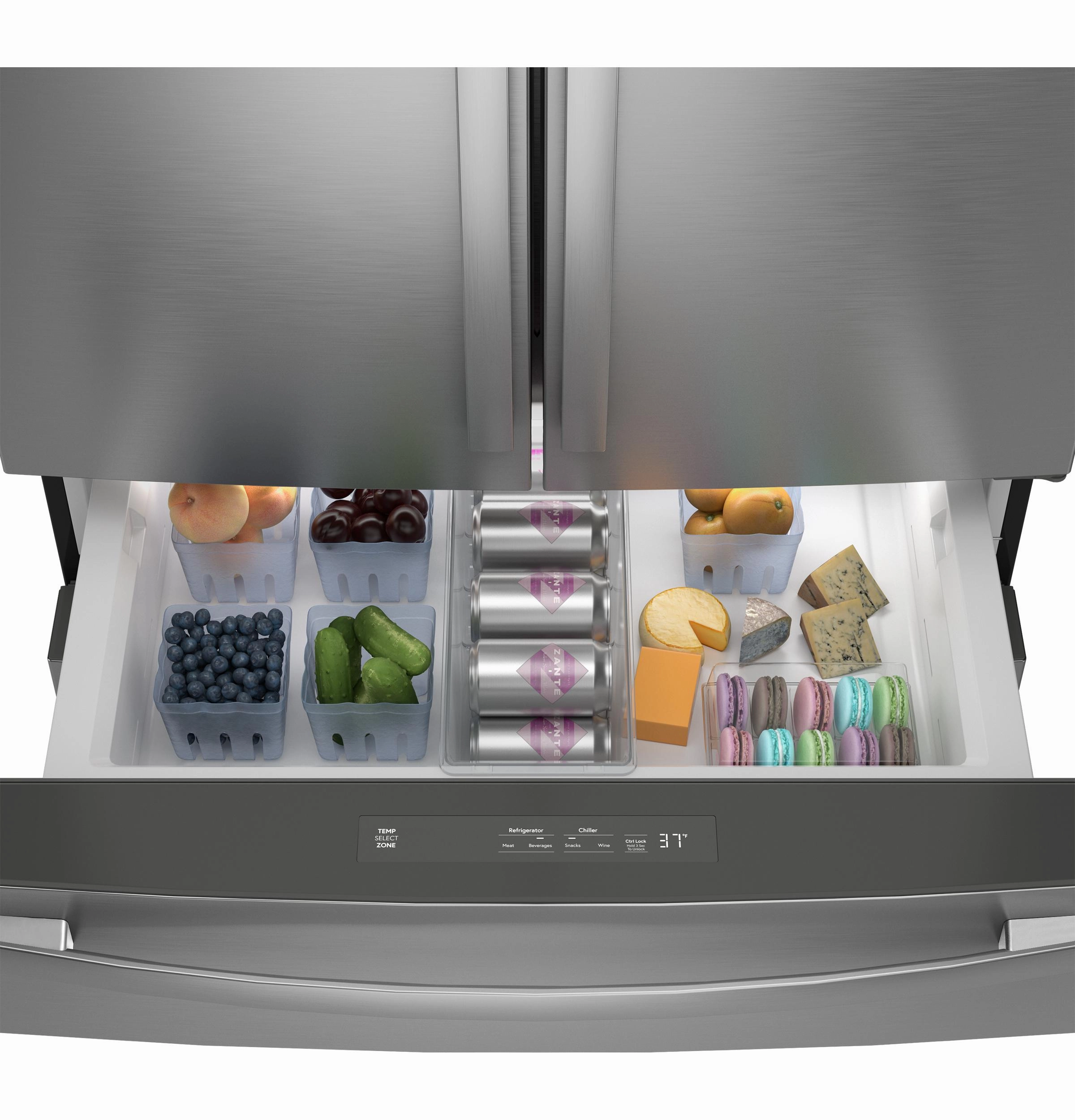 Ge Appliances PGE29BYTFS Ge Profile&#8482; Series Energy Star? 28.7 Cu. Ft. Smart Fingerprint Resistant 4-Door French-Door Refrigerator With Dual-Dispense Autofill Pitcher