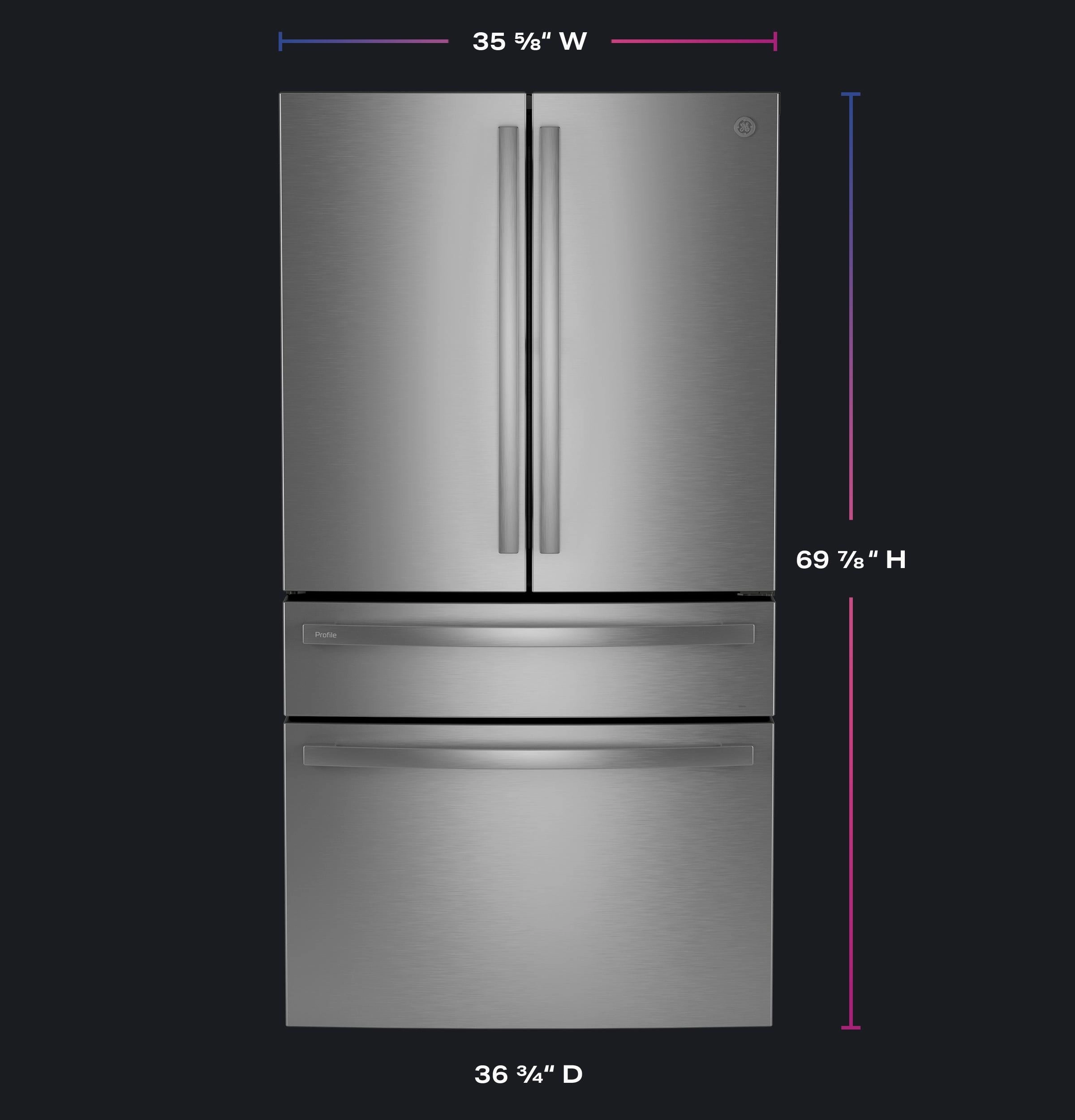 Ge Appliances PGE29BYTFS Ge Profile&#8482; Series Energy Star? 28.7 Cu. Ft. Smart Fingerprint Resistant 4-Door French-Door Refrigerator With Dual-Dispense Autofill Pitcher