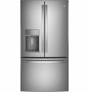 Ge Appliances PYD22KYNFS Ge Profile&#8482; Series 22.1 Cu. Ft. Counter-Depth Fingerprint Resistant French-Door Refrigerator With Door In Door And Hands-Free Autofill Freestanding Refrigerators freestanding fridge freezer combo