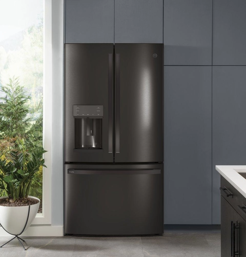 Ge Appliances PYE22KBLTS Ge Profile&#8482; Series Energy Star? 22.1 Cu. Ft. Counter-Depth French-Door Refrigerator With Hands-Free Autofill
