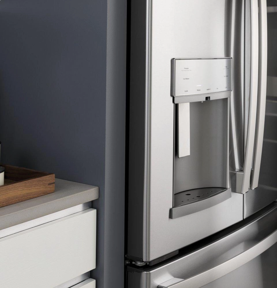 Ge Appliances PYE22KYNFS Ge Profile&#8482; Series Energy Star? 22.1 Cu. Ft. Counter-Depth Fingerprint Resistant French-Door Refrigerator With Hands-Free Autofill