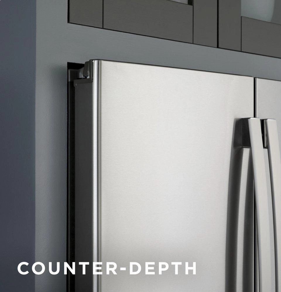 Ge Appliances PYE22KYNFS Ge Profile&#8482; Series Energy Star? 22.1 Cu. Ft. Counter-Depth Fingerprint Resistant French-Door Refrigerator With Hands-Free Autofill