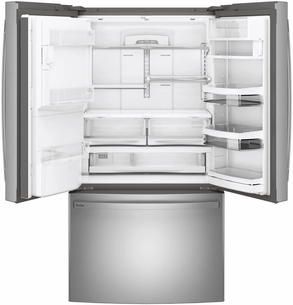 Ge Appliances PYE22PYNFS Ge Profile&#8482; Series Energy Star? 22.1 Cu. Ft. Smart Counter-Depth Fingerprint Resistant French-Door Refrigerator With Keurig? K-Cup? Brewing System