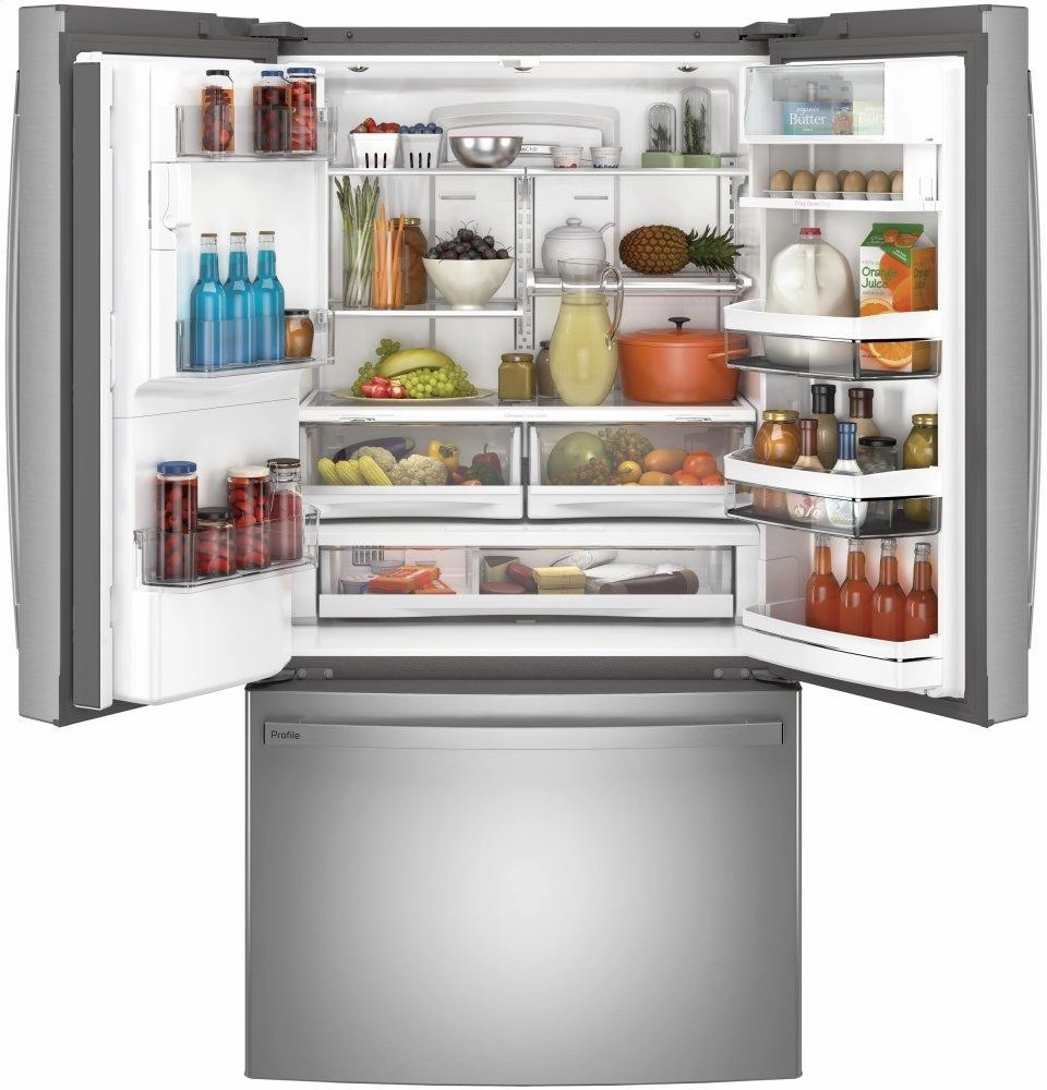 Ge Appliances PYE22PYNFS Ge Profile&#8482; Series Energy Star? 22.1 Cu. Ft. Smart Counter-Depth Fingerprint Resistant French-Door Refrigerator With Keurig? K-Cup? Brewing System