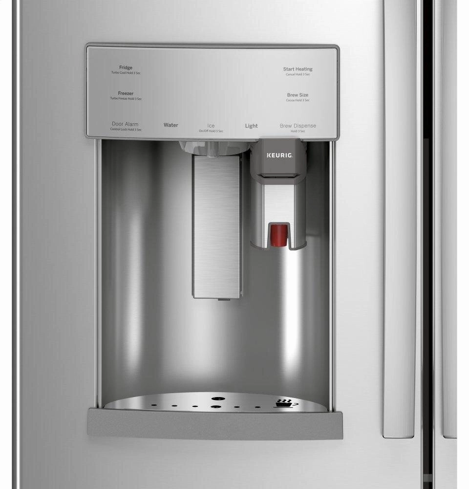 Ge Appliances PYE22PYNFS Ge Profile&#8482; Series Energy Star? 22.1 Cu. Ft. Smart Counter-Depth Fingerprint Resistant French-Door Refrigerator With Keurig? K-Cup? Brewing System