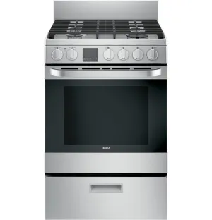 Haier QGAS740RMSS 24" 2.9 Cu. Ft. Gas Free-Standing Range With Convection And Modular Backguard Freestanding Ranges freestanding dual fuel range 30 inch