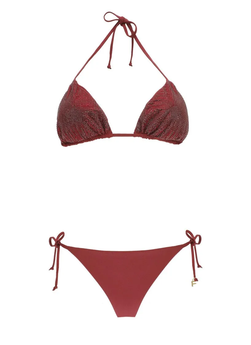 Halterneck Bordeaux Bikini