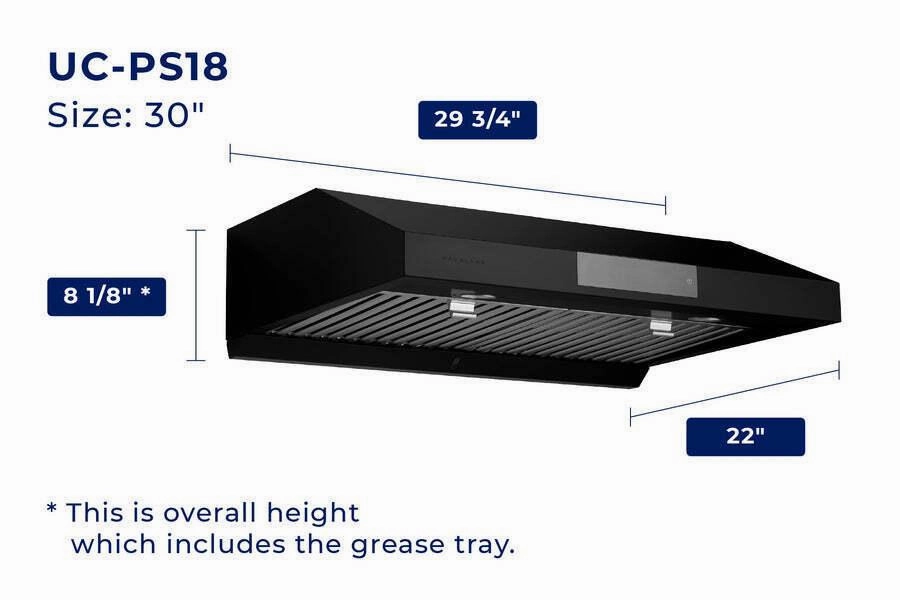 Hauslane UCPS18WHT30 Hauslane Chef 30-In Ducted Matte White Undercabinet Range Hood