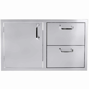 Heat Grills HTX40DRDWR 5-Burner 36" Single Door/2-Drawer Combo Storage,outdoor grill storage cabinet