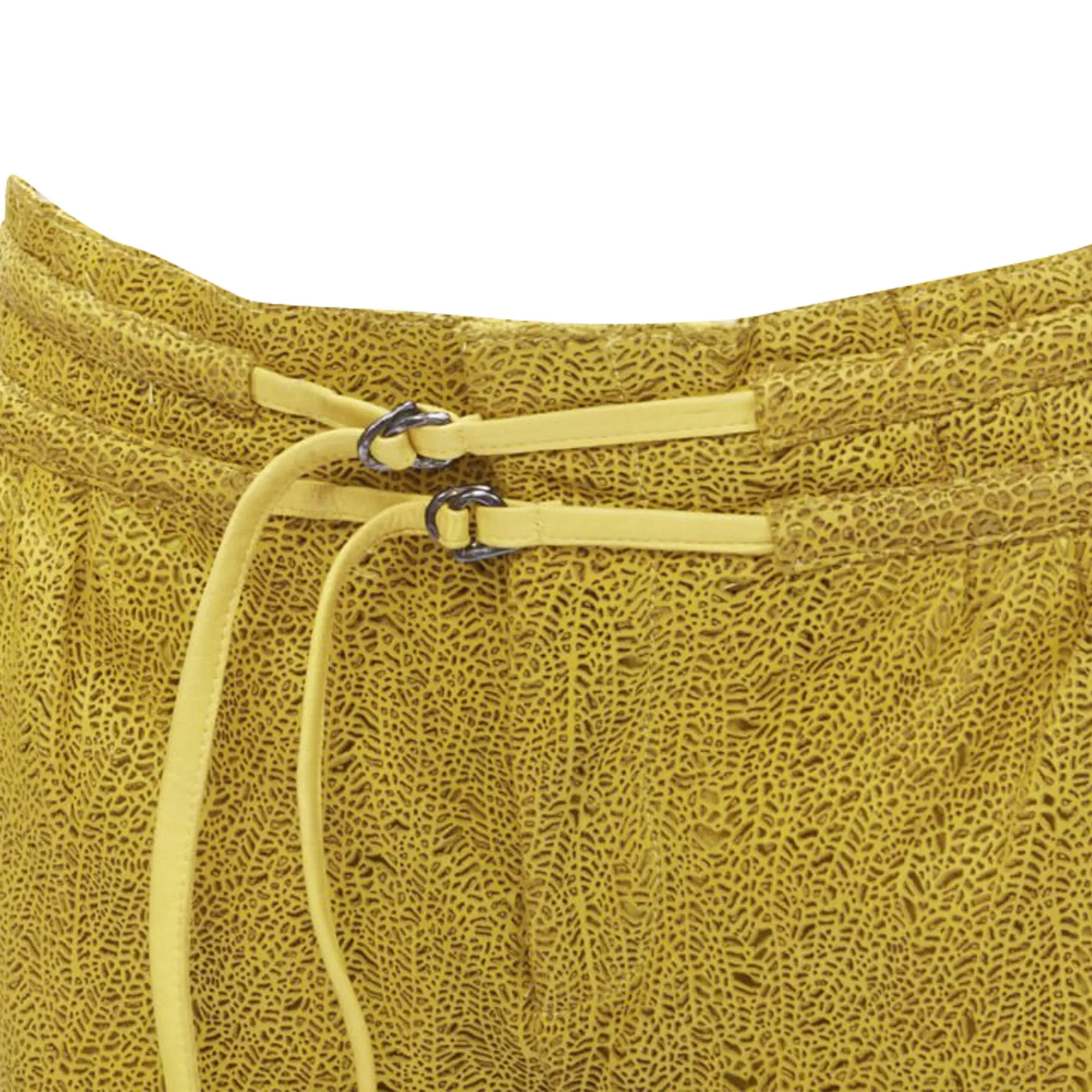 Helmut Lang laser cut leather lined shorts