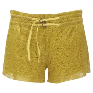 Helmut Lang laser cut leather lined shorts