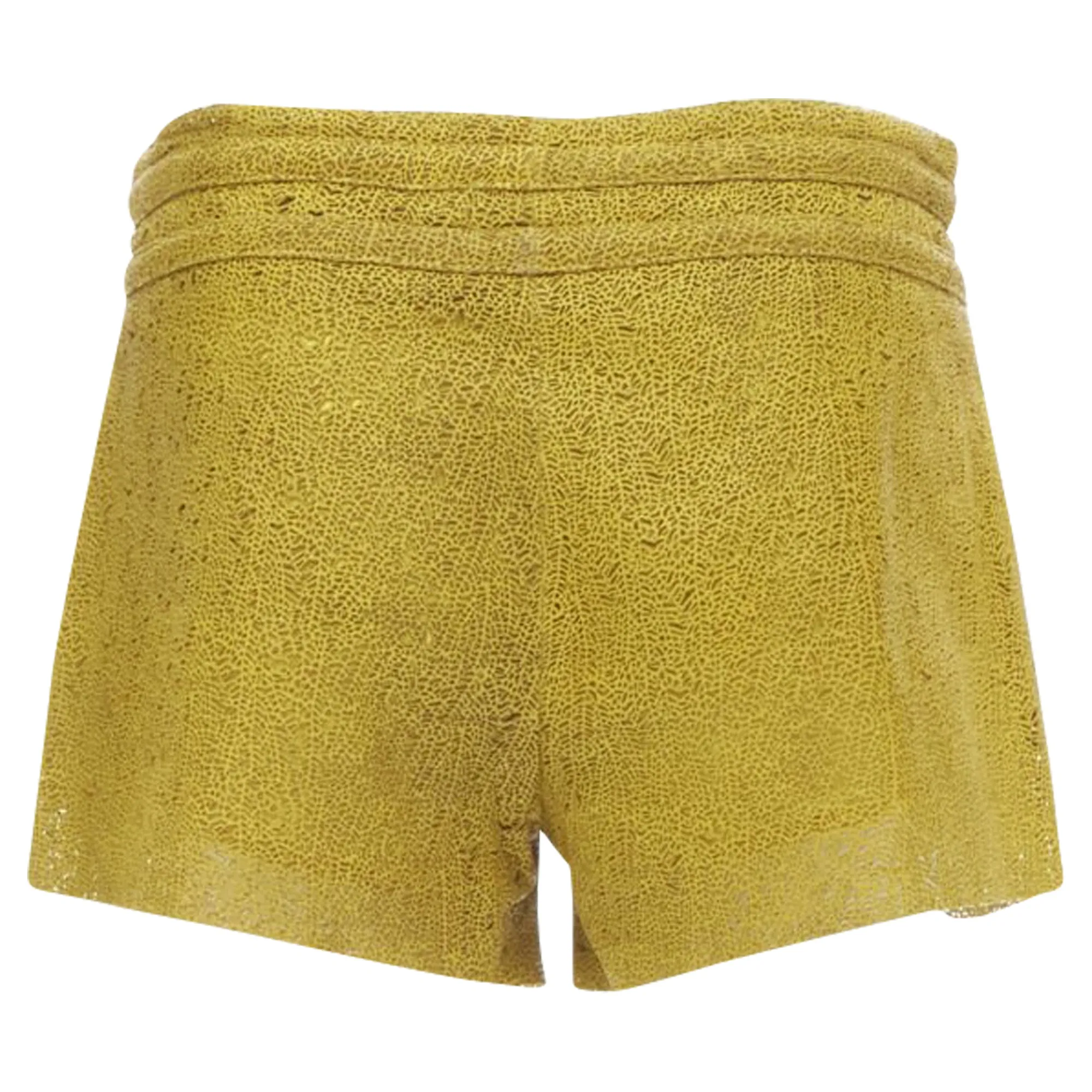 Helmut Lang laser cut leather lined shorts
