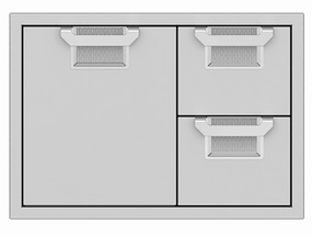 Hestan AESDR30RD Aspire Series - 30" Combo Door/Drawer - Matador / Red Storage,outdoor grill storage cabinet