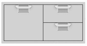 Hestan AESDR42BK Aspire Series - 42" Combo Door/Drawer - Stealth / Black Storage,outdoor grill storage cabinet
