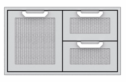 Hestan AGSDR36DG Hestan 36" Double Drawer / Storage Door Combination Agsdr - Dark Grey (Custom Color: Pacific Fog) Storage,outdoor grill storage cabinet