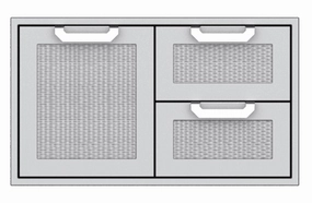 Hestan AGSDR36DG Hestan 36" Double Drawer / Storage Door Combination Agsdr - Dark Grey (Custom Color: Pacific Fog) Storage,outdoor grill storage cabinet