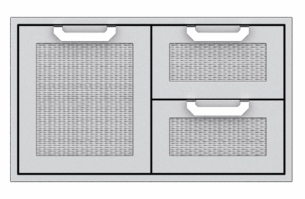 Hestan AGSDR36GR Hestan 36" Double Drawer / Storage Door Combination Agsdr - Green (Custom Color: Grove) Storage,outdoor grill storage cabinet