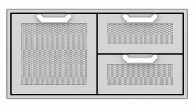 Hestan AGSDR42DG Hestan 42" Double Drawer / Storage Door Combination Agsdr - Dark Grey (Custom Color: Pacific Fog) Storage,outdoor grill storage cabinet