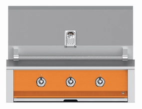 Hestan EAB36NGOR Aspire Series - 36" Natural Gas Built In Grill W/ U-Burners - Citra / Orange Barbeque Grills,outdoor bbq grill