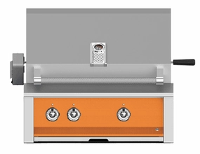 Hestan EABR30NGOR Aspire Series - 30" Natural Gas Built In Grill W/ U-Burners And Rotisserie - Citra / Orange Natural Gas Barbeque Grills,natural gas outdoor grill