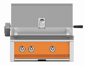 Hestan EMBR30LPOR Aspire Series - 30" Liquid Propane Built In Grill W/ U-Burner, Sear Burner And Rotisserie - Citra / Orange Liquid Propane Barbeque Grills,propane gas grill