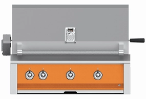 Hestan EMBR36NGOR Aspire Series - 36" Natural Gas Built In Grill W/ U-Burners, Sear Burner And Rotisserie - Citra / Orange Natural Gas Barbeque Grills,natural gas outdoor grill