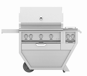 Hestan GABR36CX2NGBK Hestan 36" Natural Gas Deluxe Freestanding Grill And Cart W/ Double Side Burner Gabr36Cx2 - Black (Custom Color: Stealth) Natural Gas Barbeque Grills,natural gas outdoor grill