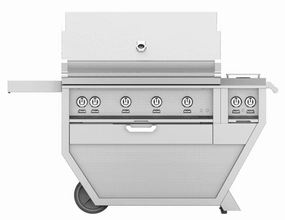 Hestan GABR42CX2NGYW Hestan 42" Natural Gas Deluxe Freestanding Grill And Cart W/ Double Side Burner Gabr42Cx2 - Yellow (Custom Color: Sol) Barbeque Grills,outdoor bbq grill