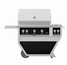 Hestan GMBR36CX2LPBK Hestan 36" Liquid Propane Gas Deluxe Freestanding Grill And Cart W/ Double Side Burner Gmbr36Cx2 - Black (Custom Color: Stealth) Barbeque Grills,outdoor bbq grill