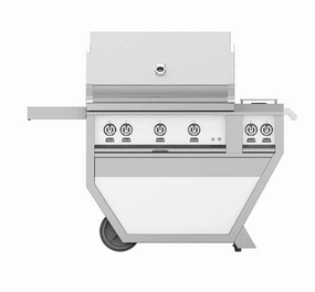 Hestan GMBR36CX2LPWH Hestan 36" Liquid Propane Gas Deluxe Freestanding Grill And Cart W/ Double Side Burner Gmbr36Cx2 - White (Custom Color: Froth) Liquid Propane Barbeque Grills,propane gas grill